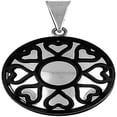 thumbnail image 1 of MDR Trading SS-SSP168 26.2 mm Stainless Steel Circle with Black & Silver Hearts Design Pendant, 1 of 1