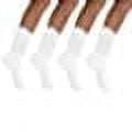 MDR Women and Men Slouch Socks Extra Tall/Extra Heavy Cotton Socks Made in USA Size 9-11, Pack of 4 White