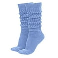 thumbnail image 1 of MDR Women's Extra Long Heavy Slouch Cotton Socks Made in USA 1 Pair Size 9 to 11 (Light Blue), 1 of 7