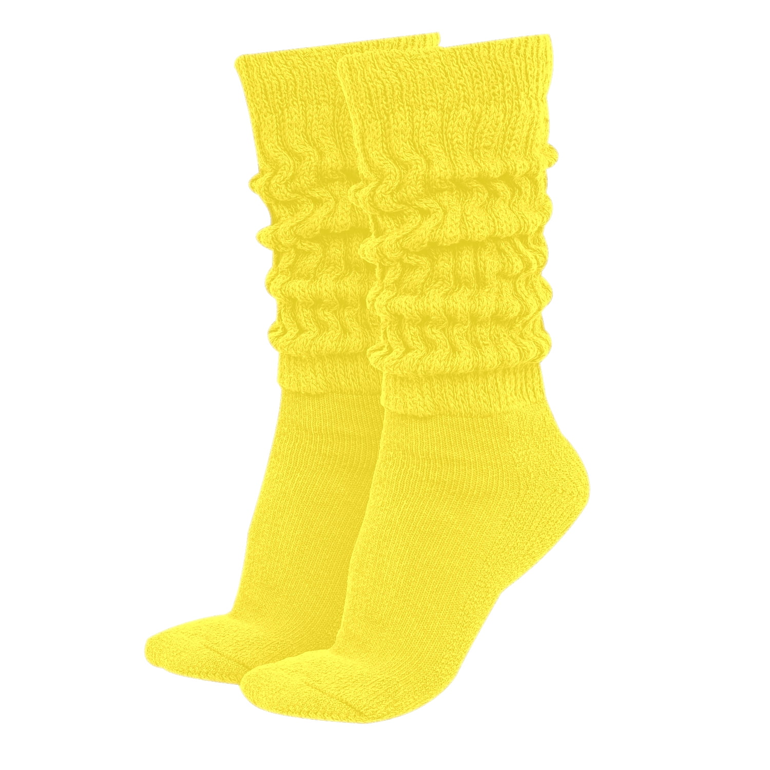Bright Yellow Long Cotton Socks