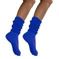 thumbnail image 1 of MDR Women's Extra Long & Heavy Slouch Cotton Wear at any Length Socks Made in USA 2 Pair Size 9 to 11 (2 Blue ), 1 of 8