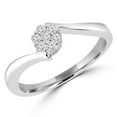 thumbnail image 1 of MDR130037-4 0.125 CTW Diamond Bypass Flower Cluster Promise Ring in 14K White Gold - Size 4, 1 of 1