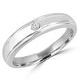 thumbnail image 1 of MDR140069-5.5 0.1 CT Comfort Fit Mens Diamond Accent Wedding Band Ring in 14K White Gold - Size 5.5, 1 of 1