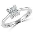 thumbnail image 1 of MDR140108-6.5 0.38 CTW Invisible-Set Princess Cut Diamond Engagement Promise Ring in 14K White Gold - Size 6.5, 1 of 1