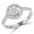 thumbnail image 1 of MDR150001-4.25 0.4 CTW Round Diamond Halo Cluster Engagement Ring in 14K White Gold - Size 4.25, 1 of 1