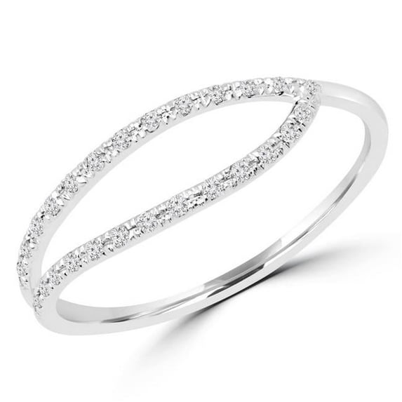 MDR170056-7 0.1 CTW Round Diamond Cocktail Ring in 14K White Gold - 7
