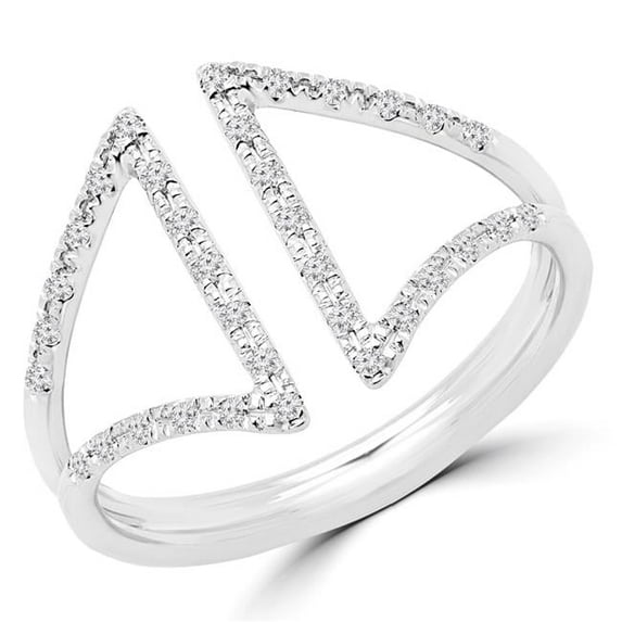 MDR170057-5.75 0.12 CTW Round Diamond Cocktail Ring in 14K White Gold - 5.75