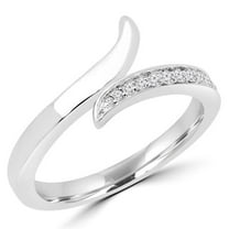 MDR170071-8.25 0.13 CTW Round Diamond Eternity Wedding Band Ring in 14K White Gold - Size 8.25