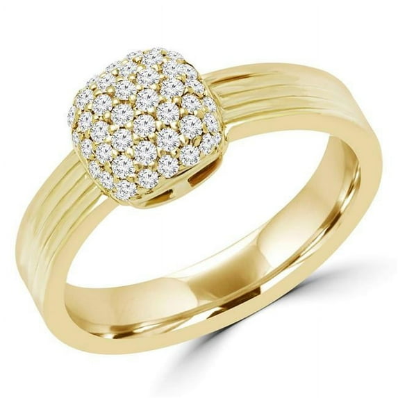 MDR170076-7.5 0.25 CTW Round Diamond Cocktail Ring in 14K Yellow Gold - Size 7.5