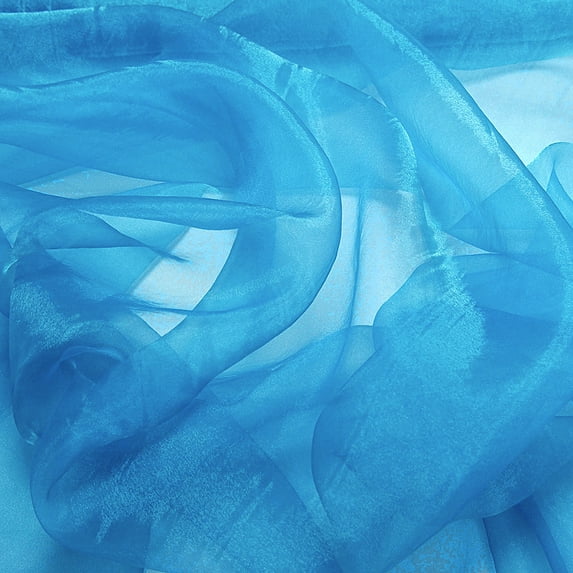 MDS 25 Yard Organza Fabric for Wedding Sewing & Craft Costumes, 44” Blue