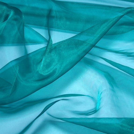 MDS 35 Yard Organza Fabric for Wedding Sewing & Craft Costumes, 44” Light Teal