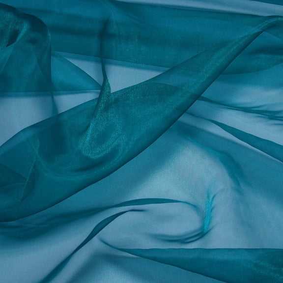 MDS 5 Yard Organza Fabric for Wedding Sewing & Craft Costumes, 44” Dark Teal
