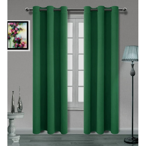 MDS Blackout Curtains for Living Room and Bedroom Thermal Insulated Grommet Room Darkening Draperies 1 Panel (Fresh Green 52x45)