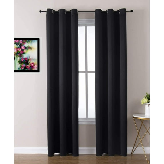 MDS Blackout Curtains for Living Room and Bedroom Thermal Insulated Grommet Room Darkening Draperies 1 Panel (Fresh Green 52x45)