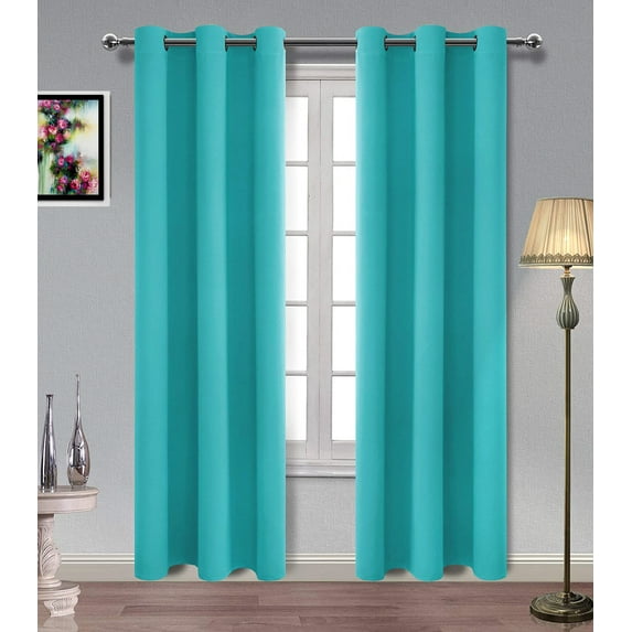 MDS Blackout Curtains for Living Room and Bedroom Thermal Insulated Grommet Room Darkening Draperies 1 Panel (Fresh Green 52x45)