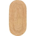 thumbnail image 1 of MDS Hand Woven Jute Area Rug 2x8 feet - Natural Burlap Braided Reversible Oval Rugs for Home Decor, Living Room, Kitchen, Entryway Rug, Rustic, Natural Look Rug -Farmhouse (2'x8'), 1 of 6