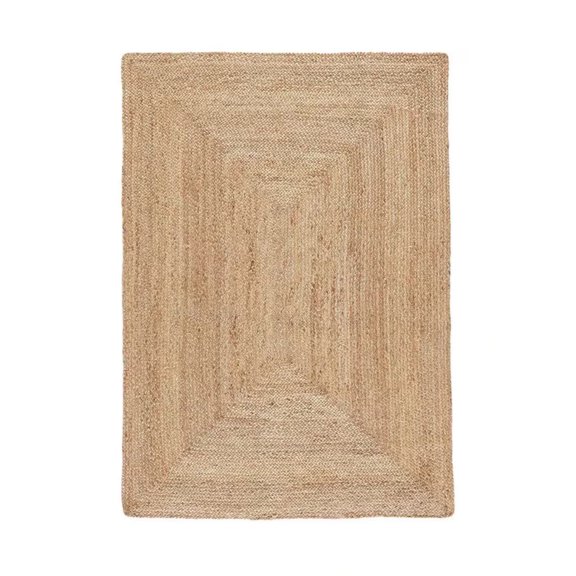 MDS Pack of 1 Pieces Hand Woven Jute Area Rug 4x6 feet - Natural Reversible for Home Decor, Living Room Kitchen, Entryway Rug, Jute Burlap Braided Rag Rug, Rustic, Natural Look Rug -Farmhouse (4'x6')