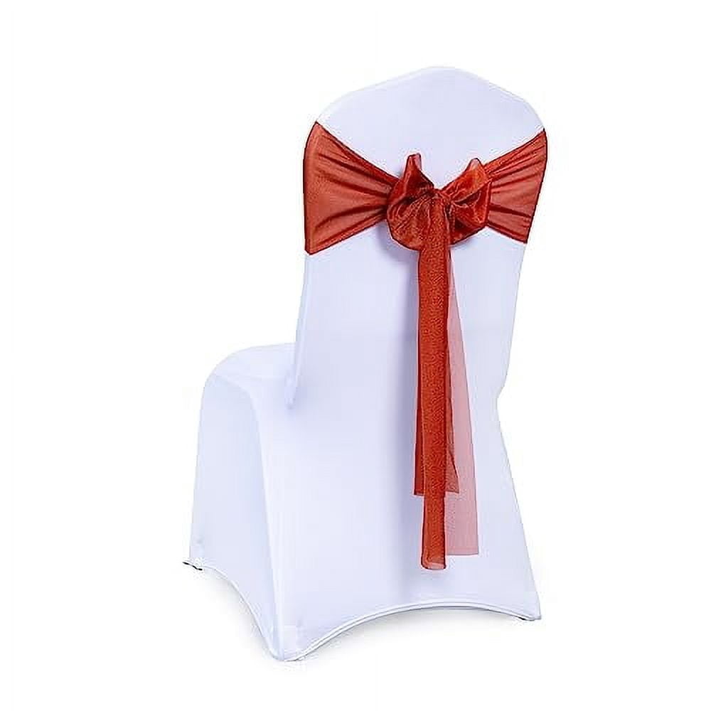 Mds Pack Of 50 Natural Burlap/Jute Chair Sashes - 7x108 Inch Bows For Wedding & Event Decoration - Vintage Style