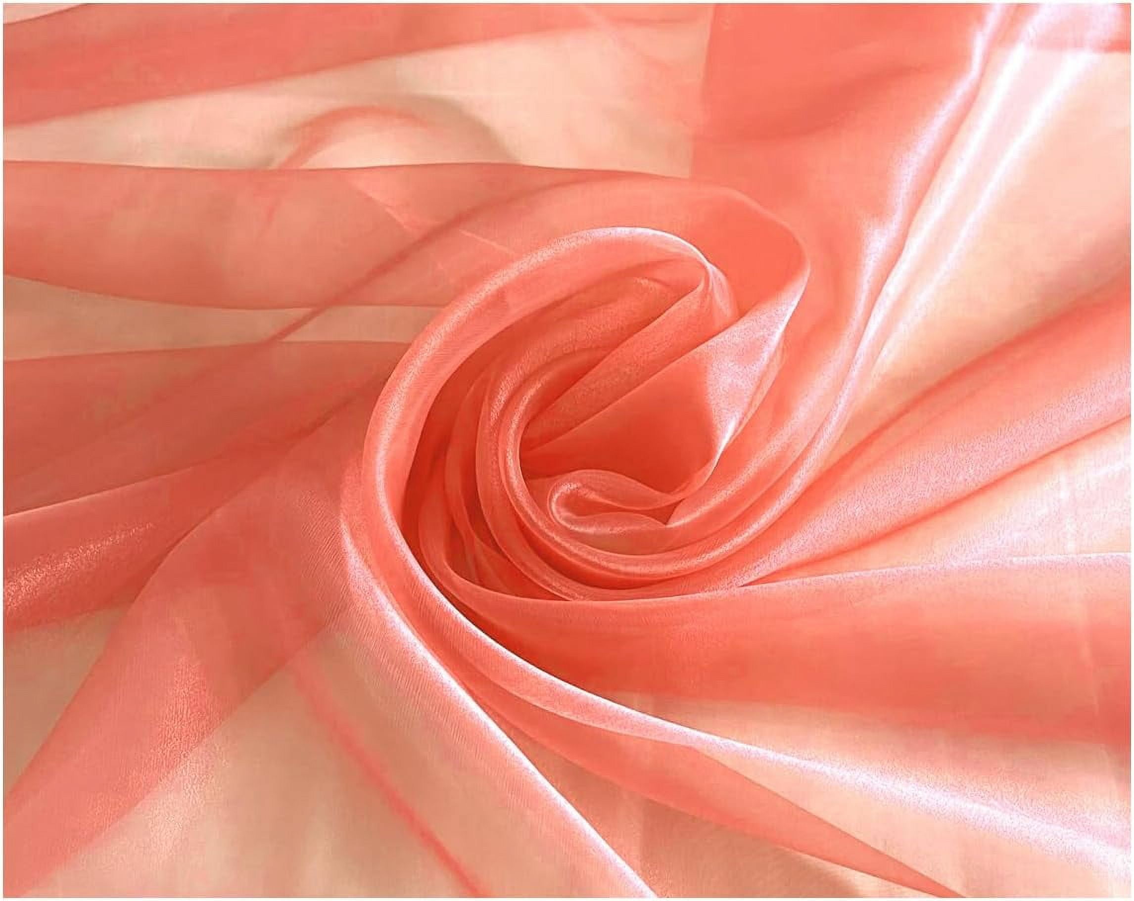 MDS Pack Of 20 Yards Long Bridal Solid Sheer Organza Fabric Bolt For Wedding Dress, Fashion ...