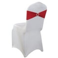 thumbnail image 1 of MDS Pack of 10 Spandex Chair Sashes Bow Ties With Buckle for Wedding - Apple Red, 1 of 6