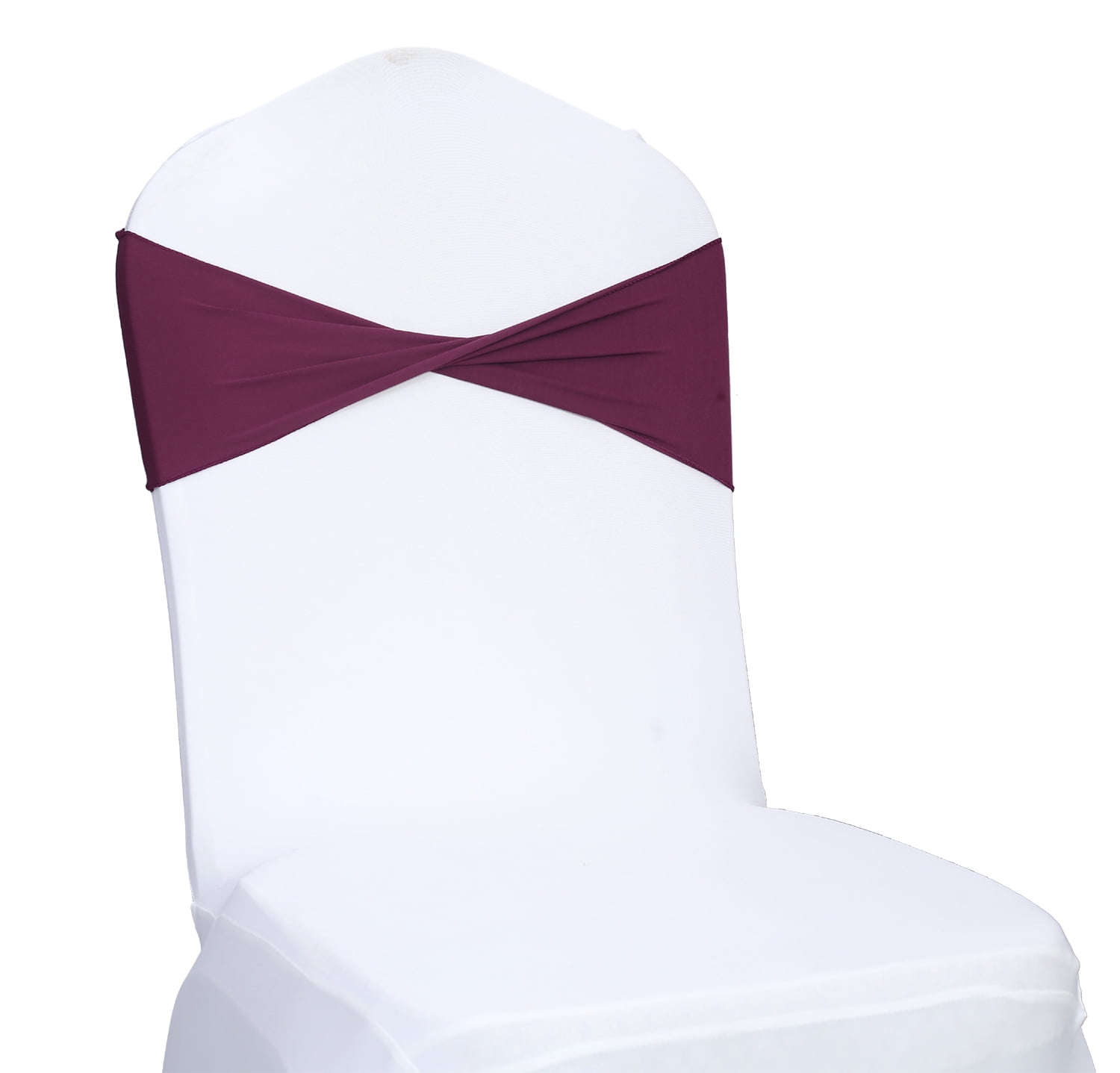Walmart sales :  MDS Pack of 10 Spandex Chair Sashes Bow Ties Without Buckle for Wedding - Eggplant