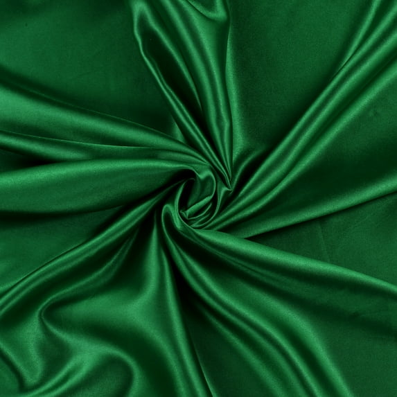 MDS Pack of 10 Yard Charmeuse Bridal SOLID Satin Fabric for Wedding Dress Fashion Crafts Costumes Decorations Silky Satin 44” Green