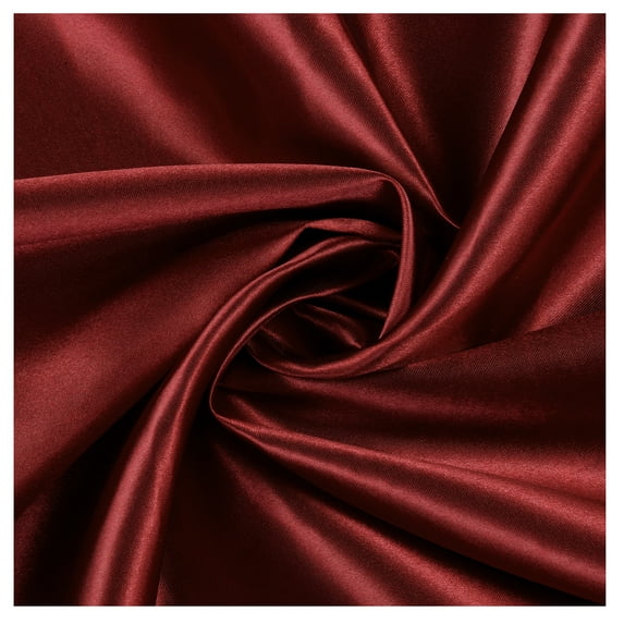 MDS Pack of 10 Yard Charmeuse Bridal SOLID Satin Fabric for Wedding Dress Fashion Crafts Costumes Decorations Silky Satin 44” Maroon