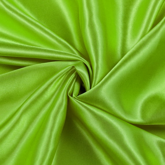 MDS Pack of 10 Yard Charmeuse Bridal SOLID Satin Fabric for Wedding Dress Fashion Crafts Costumes Decorations Silky Satin 44” Parrot green