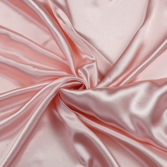 MDS Pack of 10 Yard Charmeuse Bridal SOLID Satin Fabric for Wedding Dress Fashion Crafts Costumes Decorations Silky Satin 44” blush pink