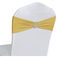 thumbnail image 1 of MDS Pack of 100 Spandex Chair Sashes Bow Ties With Buckle for Wedding - Gold, 1 of 8