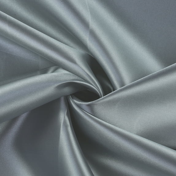 MDS Pack of 100 Yard Charmeuse Bridal SOLID Satin Fabric for Wedding Dress Fashion Crafts Costumes Decorations Silky Satin 44” Light Silver