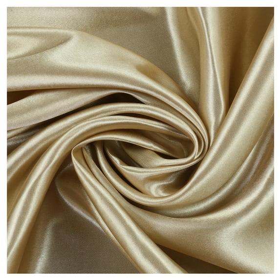 MDS Pack of 100 Yard Charmeuse Bridal SOLID Satin Fabric for Wedding Dress Fashion Crafts Costumes Decorations Silky Satin 44” champagne gold