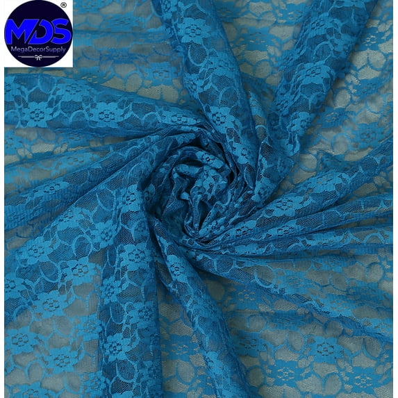 MDS Pack of 100 Yard Solid Lace Trim Fabric for Wedding Decoration by 55”- dark teal