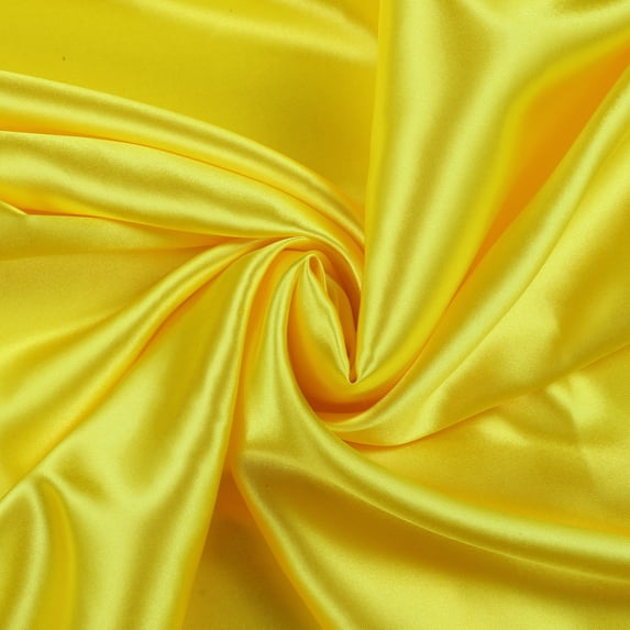 MDS Pack of 20 Yard Charmeuse Bridal SOLID Satin Fabric for Wedding Dress Fashion Crafts Costumes Decorations Silky Satin 44” Yellow