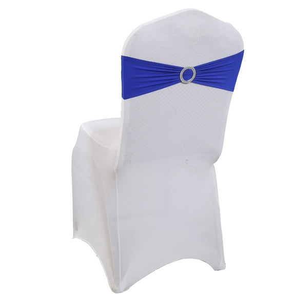 MDS Pack of 200 Spandex Chair Sashes Bow Ties With Buckle for Wedding - Royal Blue