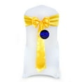 thumbnail image 1 of MDS Pack of 25 Satin Chair Sashes Bow Sash for Wedding and Events Decor -Yellow Gold, 1 of 8