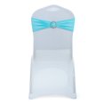 thumbnail image 1 of MDS Pack of 25 Spandex Chair Sashes Bow Ties With Buckle for Wedding - Aqua Blue, 1 of 8
