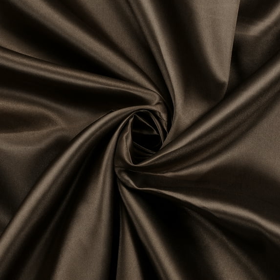 MDS Pack of 25 Yard Charmeuse Bridal SOLID Satin Fabric for Wedding Dress Fashion Crafts Costumes Decorations Silky Satin 44” Coffee