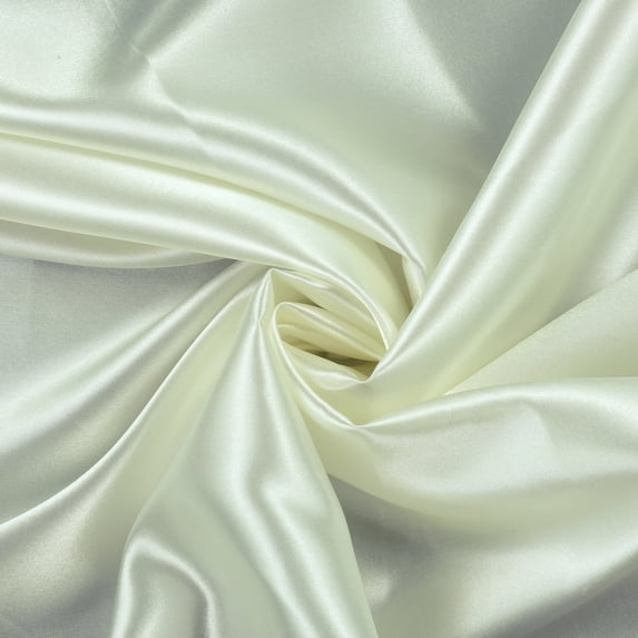 MDS Pack of 25 Yard Charmeuse Bridal SOLID Satin Fabric for Wedding Dress Fashion Crafts Costumes Decorations Silky Satin 44” Ivory