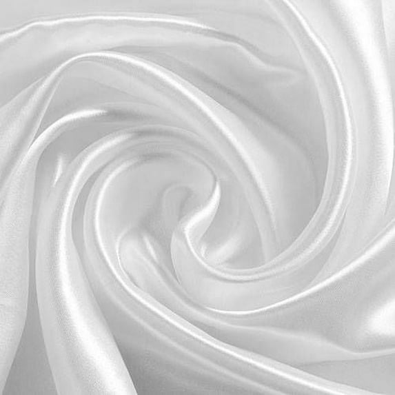 MDS Pack of 25 Yard Charmeuse Bridal SOLID Satin Fabric for Wedding Dress Fashion Crafts Costumes Decorations Silky Satin 44” white