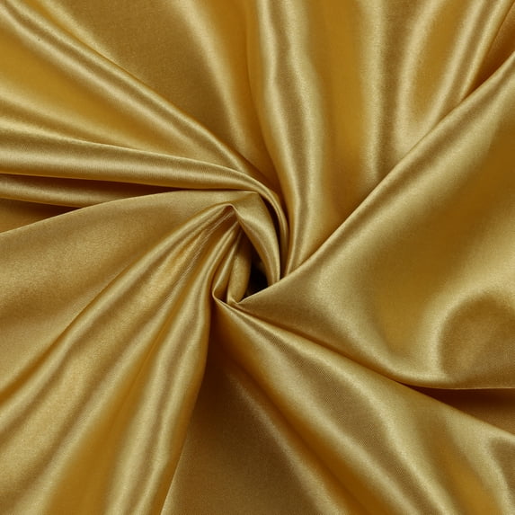 MDS Pack of 40 Yard Charmeuse Bridal SOLID Satin Fabric for Wedding Dress Fashion Crafts Costumes Decorations Silky Satin 44” Gold