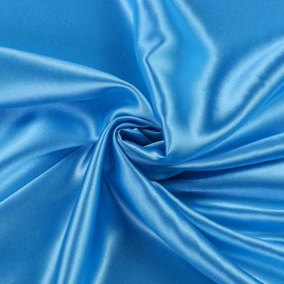 MDS Pack of 5 Yard Charmeuse Bridal SOLID Satin Fabric for Wedding Dress Fashion Crafts Costumes Decorations Silky Satin 44” Blue