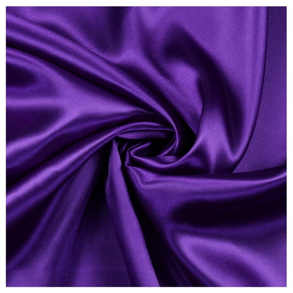 MDS Pack of 5 Yard Charmeuse Bridal SOLID Satin Fabric for Wedding Dress Fashion Crafts Costumes Decorations Silky Satin 44” Cadbury Purple