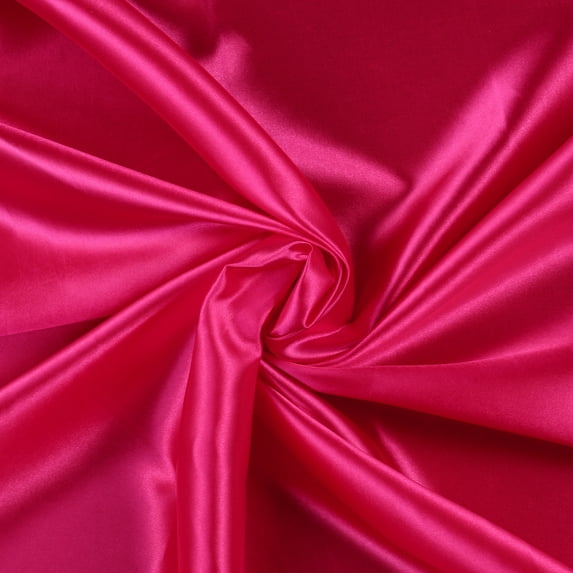 MDS Pack of 5 Yard Charmeuse Bridal SOLID Satin Fabric for Wedding Dress Fashion Crafts Costumes Decorations Silky Satin 44” Magenta