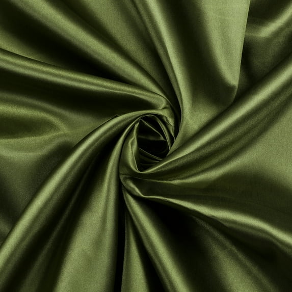 MDS Pack of 5 Yard Charmeuse Bridal SOLID Satin Fabric for Wedding Dress Fashion Crafts Costumes Decorations Silky Satin 44” Olive Green