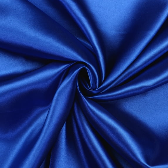 MDS Pack of 5 Yard Charmeuse Bridal SOLID Satin Fabric for Wedding Dress Fashion Crafts Costumes Decorations Silky Satin 44” Royal Blue