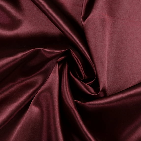 MDS Pack of 5 Yard Charmeuse Bridal SOLID Satin Fabric for Wedding Dress Fashion Crafts Costumes Decorations Silky Satin 44” burgundy