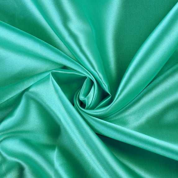 MDS Pack of 5 Yard Charmeuse Bridal SOLID Satin Fabric for Wedding Dress Fashion Crafts Costumes Decorations Silky Satin 44” sea green