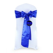 Efavormart 1 Set Royal Blue Premium Designer Curly Willow Chiffon Chair Sashes For Home Wedding ...
