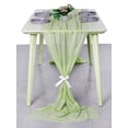 thumbnail image 1 of MDS pack of 1 Wedding 29 x 120 inches Sheer chiffon Table Runner for Rustic Boho Wedding Banquet Decor for 10Ft Table Runners - Sage green, 1 of 6